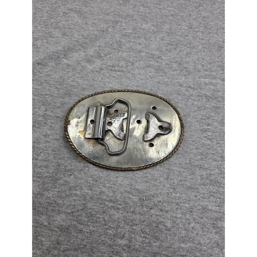 Handmade Western Floral Initial S Horseshoe Silver Belt Buckle
